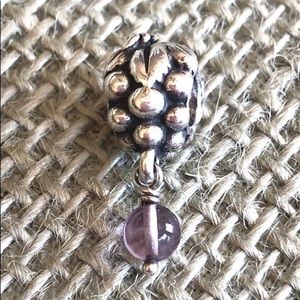 PANDORA Grapes w/Amethyst Dangle Bead Charm 925